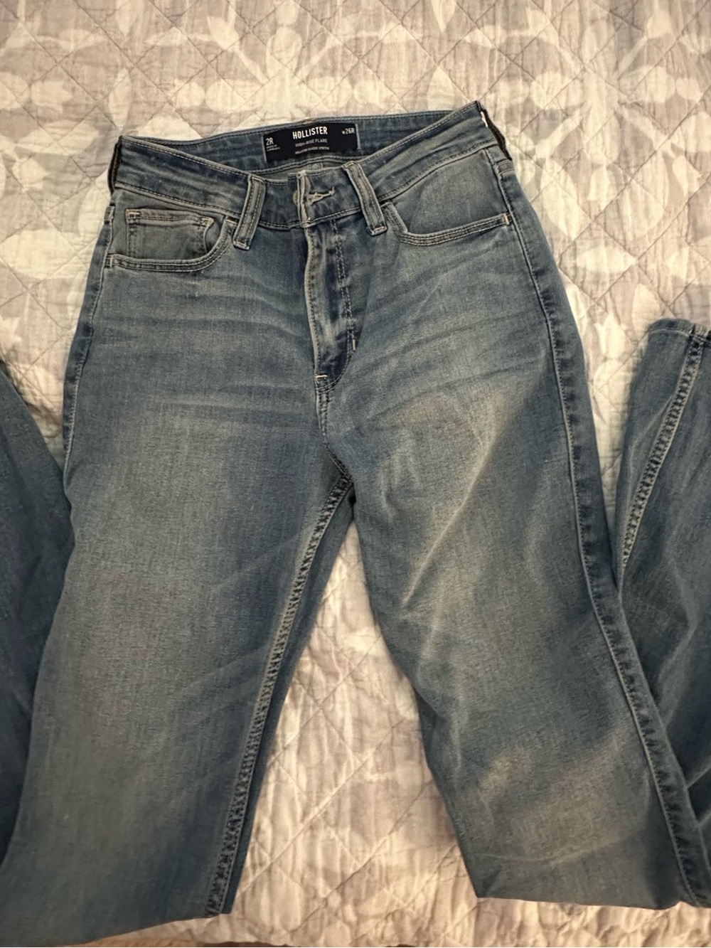 Hollister Light Blue High-Rise Flare Jeans